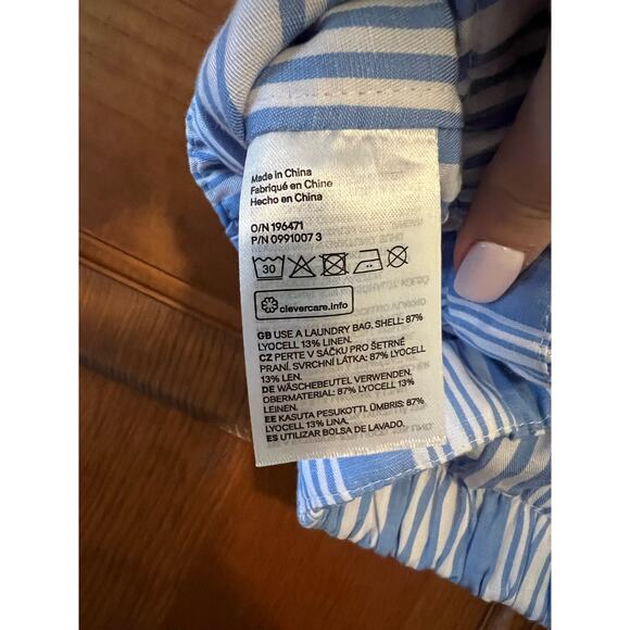 NWT Lemlem x H&M Women's Stripe Linen Blend Top/Midi Skirt Set Blue/White SZ 18 - Picture 6 of 14